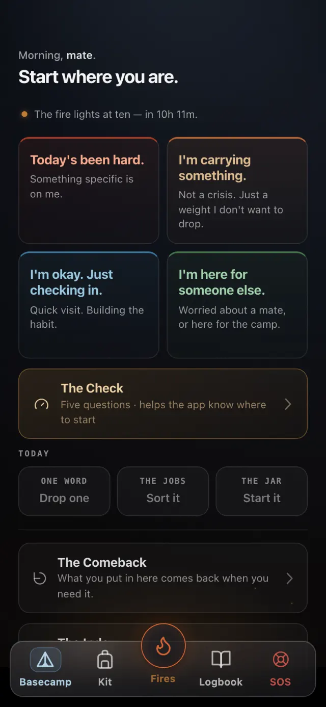 Basecamp — the app's home screen